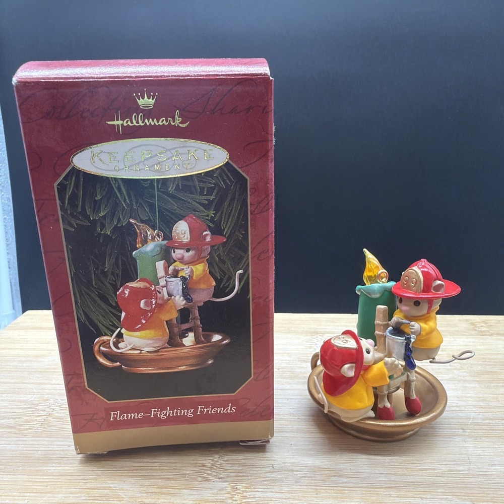 Hallmark Keepsake Ornament Mouse Flame-Fighting Friends Christmas Ornament 1999